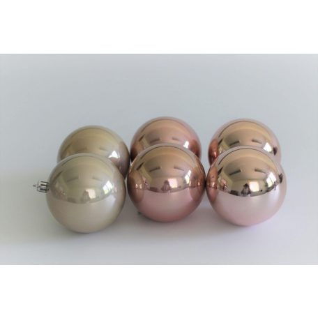 Rózsaszín mű karácsonyi gömbök-  8 cm - 6 db /csomag