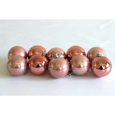 Rózsaszín mű karácsonyi gömbök - 5 cm - 10 db/csomag  