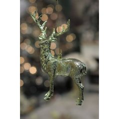 LUX arany függő karácsonyi dekoráció szarvas - 15 cm