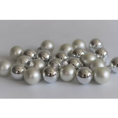 Ezüst üveg karácsonyi gömbök - 8 cm - 8 db/csomag