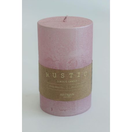 Rustic metál illatgyertya - Rózsaszín - 11 cm 