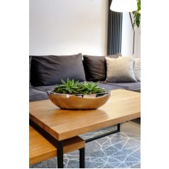 Kerámia kaspó Moon króm - 20x8x6 cm, 32x12x7 cm