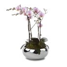 Kerámia kaspó - Moon króm - 14x6 cm, 19x8 cm, 24x10 cm - Raktáron