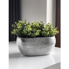 Kerámia kaspó Moon gravírozott - Ezüst - 27x17x13 cm