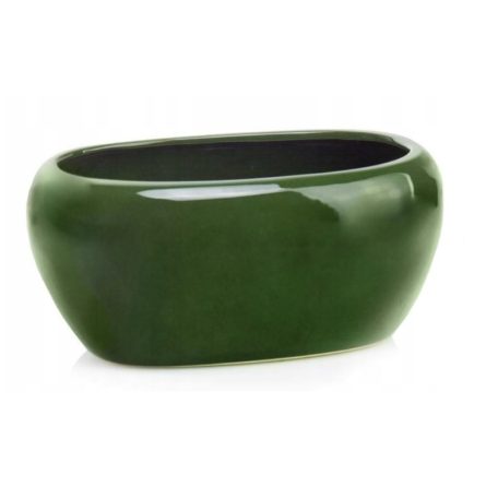  Kerámia kaspó - Zöld - 27x17x13 cm - Raktáron