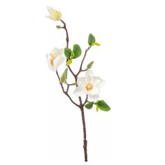 Magnólia ág gumi - 3 virágos - Krém - 48 cm