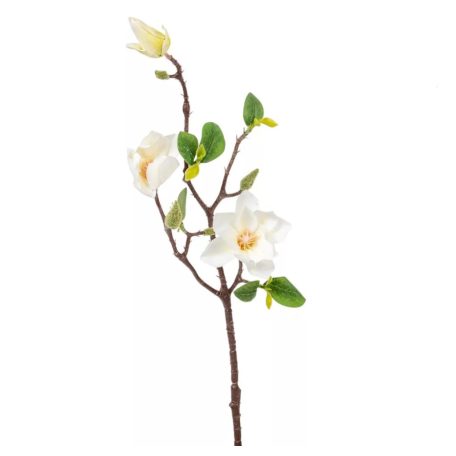 Magnólia ág gumi - 3 virágos - Krém - 48 cm