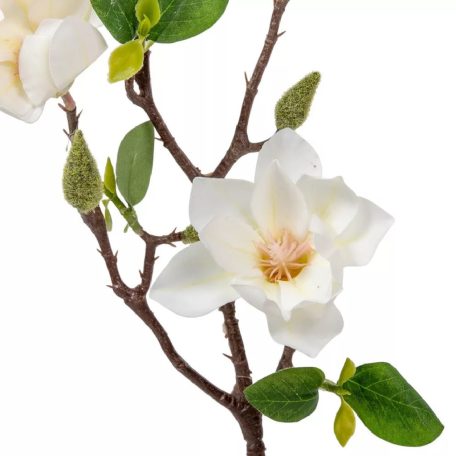 Magnólia ág gumi - 3 virágos - Krém - 48 cm