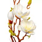 Magnólia ág polifoam - 3 virágos - Fehér - 50 cm