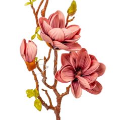 Magnólia ág polifoam - 3 virágos - Mályva - 78 cm