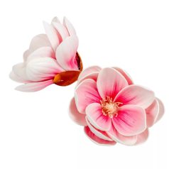   Magnólia virágfej polifoam - Pink-Fehér - 10 cm - 12 db/csomag
