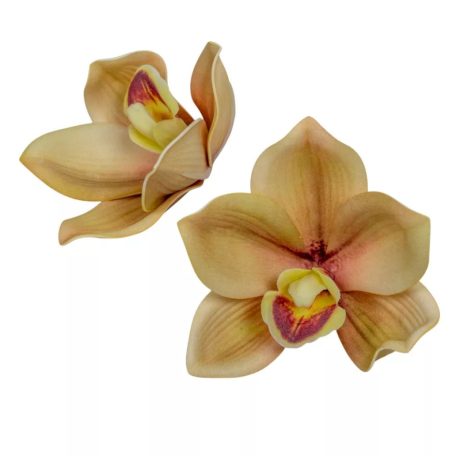Orchidea virágfej polifoam - Capuccino - 10 cm  - 24db/csomag