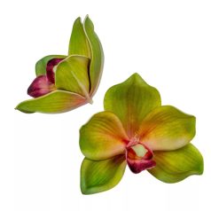 Orchidea virágfej polifoam - Zöld - 10 cm - 24 db/csomag