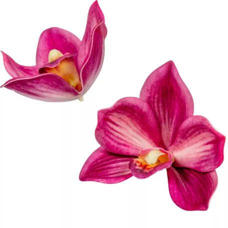 Orchidea virágfej polifoam - Sötétrózsaszín - 10 cm - 24 db/csomag