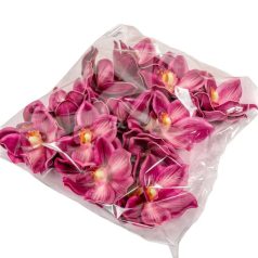   Orchidea virágfej polifoam - Sötétrózsaszín - 10 cm - 24 db/csomag
