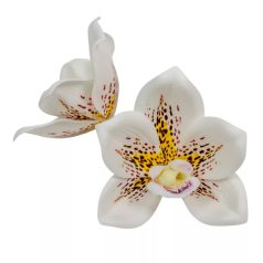 Orchidea virágfej polifoam - Fehér - 10 cm - 24 db/csomag
