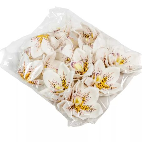 Orchidea virágfej polifoam - Fehér - 10 cm - 24 db/csomag