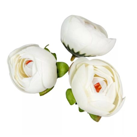 Boglárka virágfej - Fehér - 4,5 cm