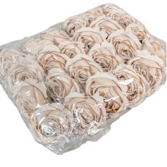 Rózsa virágfej - Bézs - 8 cm - 24 db/csomag