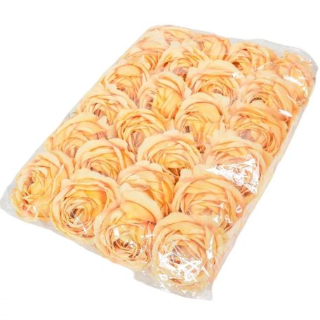 Rózsa virágfej - Barack - 8 cm - 24 db/csomag