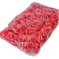Rózsa virágfej - Piros - 7 cm - 1 db, 12 db/24 db/csomag