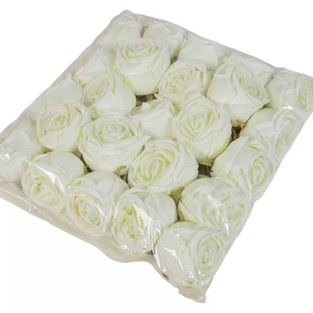 Rózsa virágfej - Tört fehér - 7 cm
