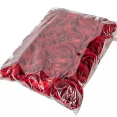 Rózsa virágfej bársony vörös - 8 cm - 24 db/csomag