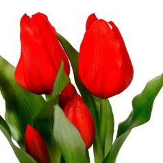 Piros cserepes élethű műtulipán - 23 cm
