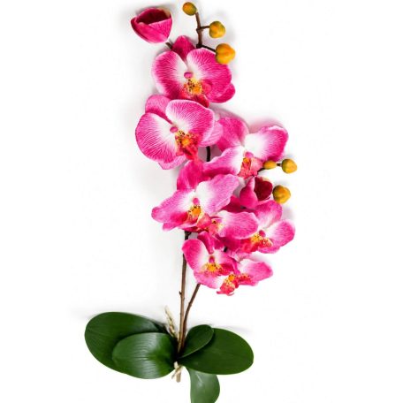 Rózsaszín két szárú mű orchidea - 67 cm