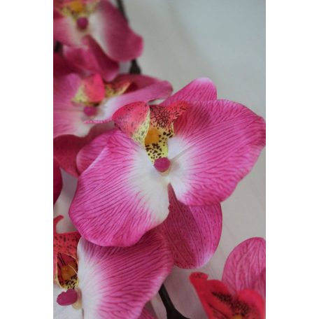Rózsaszín két szárú mű orchidea - 67 cm