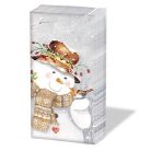 Ambiente papírszalvéta - Snowman Holding Robin - 33x33 cm - 20 db/csomag