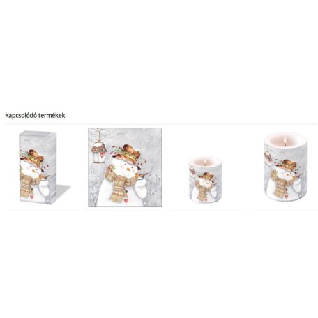Ambiente papírszalvéta - Snowman Holding Robin - 33x33 cm - 20 db/csomag