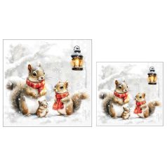   Ambiente papírszalvéta - Squirrel family - 25x25 cm, 33x33 cm - 20 darab/csomag