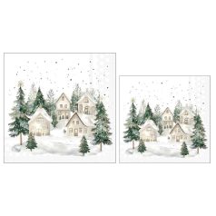   Ambiente papírszalvéta - Snowy houses - 25x25 cm, 33x33 cm - 20 darab/csomag