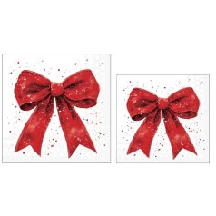   Ambiente papírszalvéta - Fancy bow red - 25x25 cm, 33x33 cm - 20 db/csomag