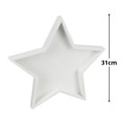 Fa csillag tál - Fehér - 31x2,8 cm