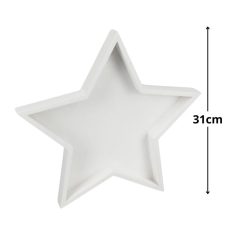 Fa csillag tál - Fehér - 31x2,8 cm