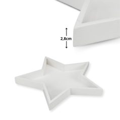 Fa csillag tál - Fehér - 31x2,8 cm