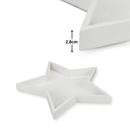 Fa csillag tál - Fehér - 31x2,8 cm