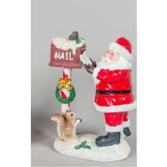 Mikulás postaládával, mókussal - 21 cm 
