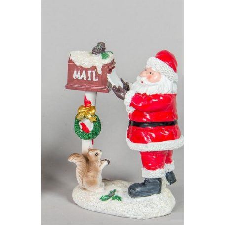 Mikulás postaládával, mókussal - 21 cm 