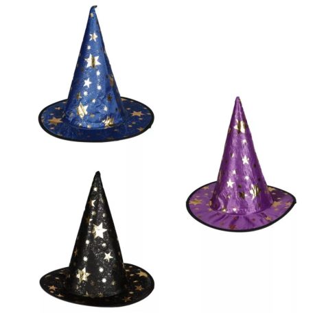 Boszorkány kalap csillagos - 32 cm