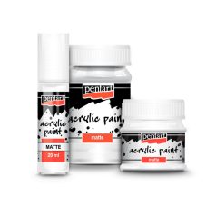   Pentart, matt akrilfesték, titánfehér - 20 ml, 50 ml, 100 ml, 230 ml