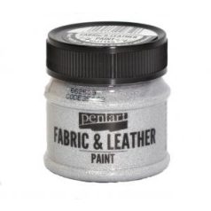 Pentart, textil- és bőrfesték - Csillogó ezüst - 50 ml