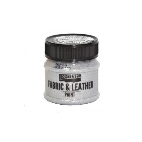 Pentart, textil- és bőrfesték - Csillogó ezüst - 50 ml