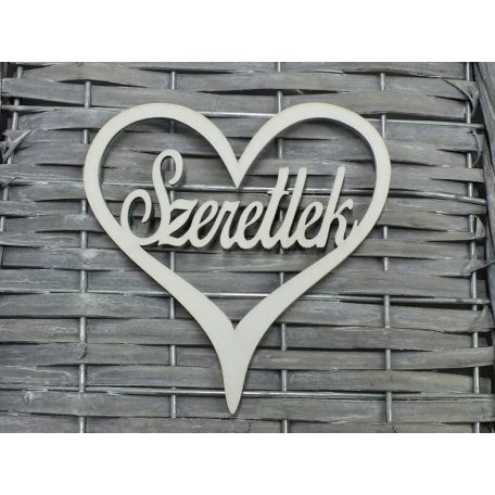 Fa - Szeretlek szívben - Fehér - 10 cm