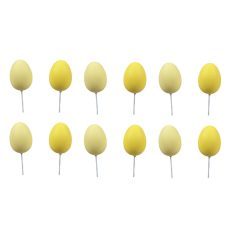 Tojás betűzős - Sárga - 3x4 cm - 12 db/csomag