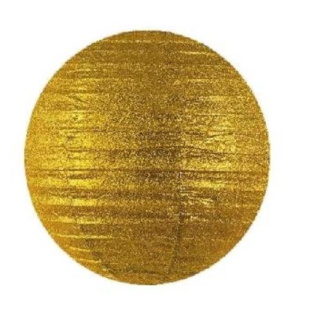 Glitteres papír lampion arany - 25 cm-es