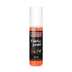   Pentart, textilfesték, sötétben világító, narancssárga - 20 ml