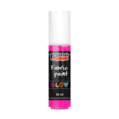 Pentart, textilfesték, sötétben világító, pink - 20 ml